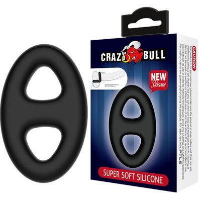Crazy Bull Ovaler Silikon-Doppelring Penisring verstellbar