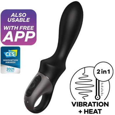 Satisfyer Connect Heat Climax Anal Vibrator Heizfunktion App Schwarz