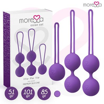 Moressa Osian Set Liebeskugeln aus Silikon für Beckenbodentraining, lila