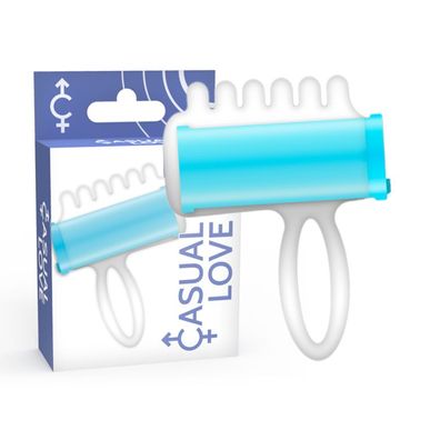 Casual Love Finger Vibrator mit Blasenstruktur blau