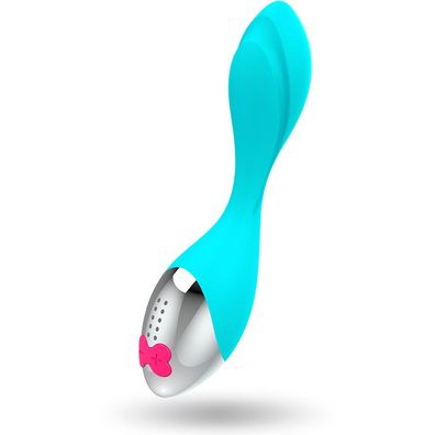 Happy Loky Mini FUN Vibrator mit G-Punkt-Stimulation, türkis-silber