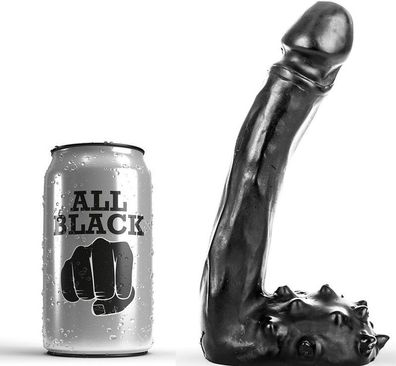 ALL Black Realistischer Dildo mit Noppen an den Hoden