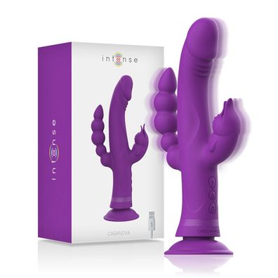 Intense High Tech Casanova Rabbit-Vibrator mit 3 Motoren, lila