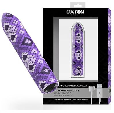 Custom Bullets wiederaufladbarer Mini-Vibrator Snake Purple Magnetic 10V
