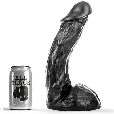 ALL Black Dildo mit natürlicher Form und G-Punkt-Stimulation