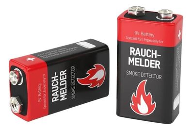 Langlebige Alkaline 9V Batterien für Rauchmelder - 6 Stück