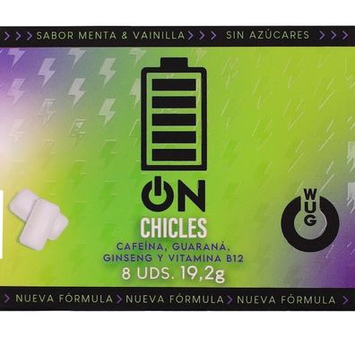 WUG GUM Nahrungsergänzungsmittel Kaugummi WUG ON Energie 8er Blister