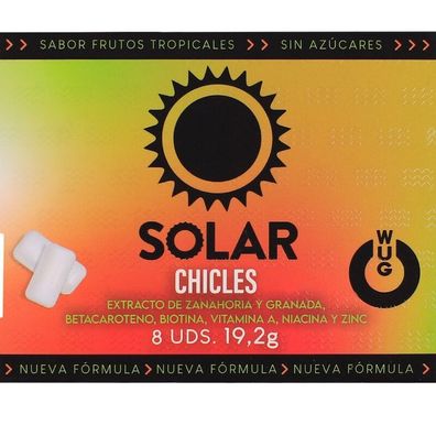 WUG GUM Nahrungsergaenzungsmittel-Kaugummi Solar, 8 Stueck