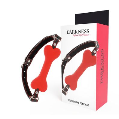 Darkness Bondage Silikon-Knebel in Knochenform rot