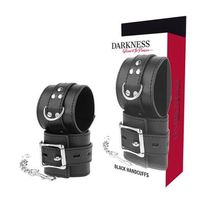 Darkness Bondage Handschellen aus Kunstleder mit Kette