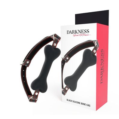 Darkness Bondage Silikon-Knebel in Knochenform schwarz
