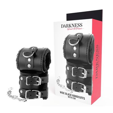 Darkness Bondage verstellbare Lederhandschellen mit Innenfutter, schwarz