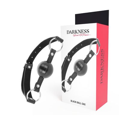Darkness Bondage Leder-Knebel mit schwarzem Ballknopf