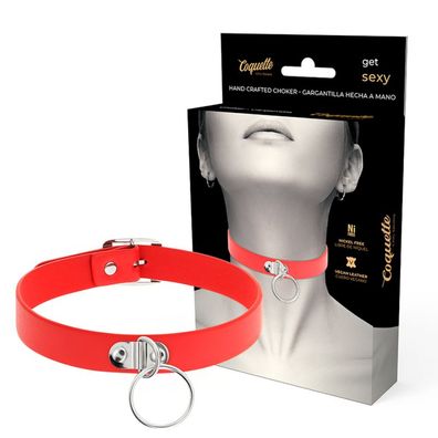 Coquette Accessories Fetisch-Halskette Desire aus veganem Leder, rot