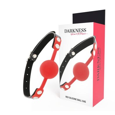 Darkness Bondage Silikon-Knebel mit Lederriemen