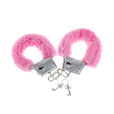 Diablo Picante Plüsch-Handschellen rosa mit Metallkette