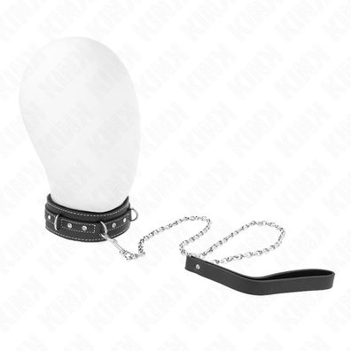 Kink Collar &amp; GAG PVC-Leder Halskette mit Gürtel Strass Niete