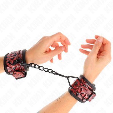 Kink Wrist Restraint Handgelenkfessel mit Rautenmuster dunkelrot