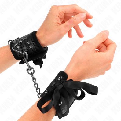 Kink Wrist Restraint Handgelenksfesseln mit Spitzendetails schwarz