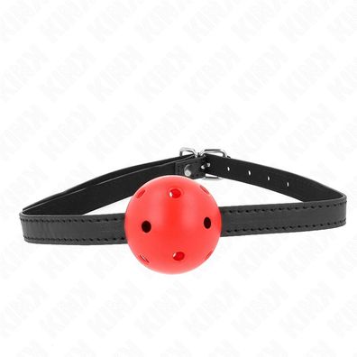 Kink Collar &amp; GAG Ballknebel Simplicity ROT mit atmungsaktivem Design