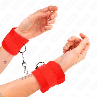 Kink Wrist Restraint Pelz-Handfessel rot