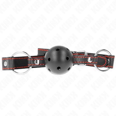 Kink Collar &amp; GAG Hohlharter Schwarzer Ballknebel Modell 2