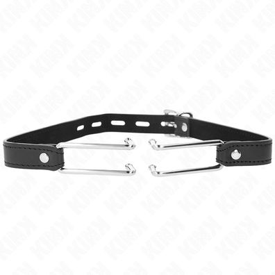 Kink Collar &amp; GAG Metallhakenknebel mit verstellbarem Kunstlederband