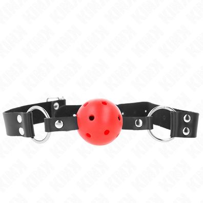 Kink Collar &amp; GAG Ballknebel mit verstellbarem Riemen, rot
