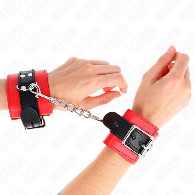 Kink Wrist Restraint Handgelenkfessel rot mit schwarzem Gürtel verstellbar