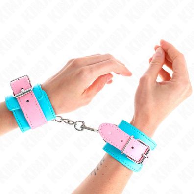 Kink Wrist Restraint süße Handgelenkfesseln blau/rosa verstellbar