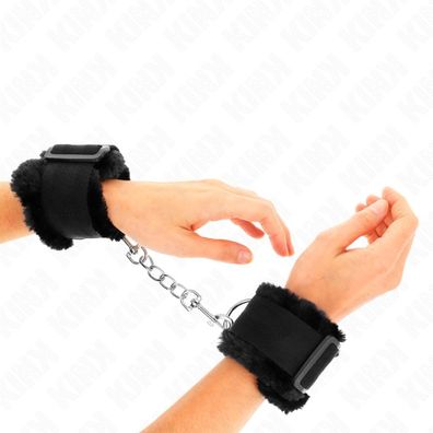 Kink Wrist Restraint Pelzgefütterte Handgelenkfesseln Schwarz Verstellbar