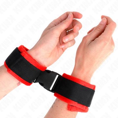 Kink Wrist Restraint Nylon-Klett-Handschellen schwarz verstellbar