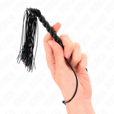 Kink Impact &amp; Touch Mini Silikonpeitsche mit 6 schwarzen Perlen