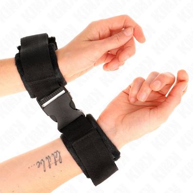 Kink Wrist Restraint Nylon-Handfesseln mit Klettverschluss rot-schwarz