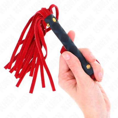 Kink Impact &amp; Touch Mini-Peitsche aus rotem Wildleder