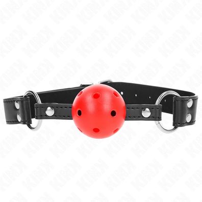 Kink Collar &amp; GAG Ballknebel mit Lederriemen verstellbar