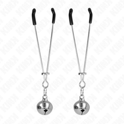 Kink Nipple Grip Brustwarzenklammern mit Glocken Silber