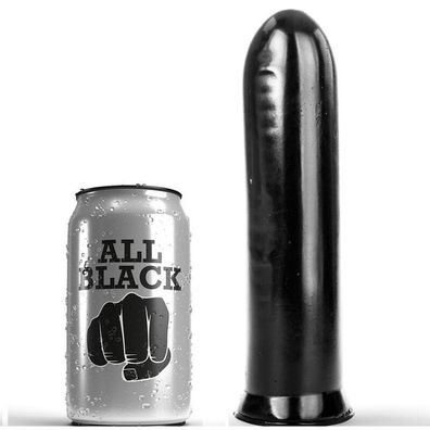 ALL Black Dildo mit glatter Textur, schwarz