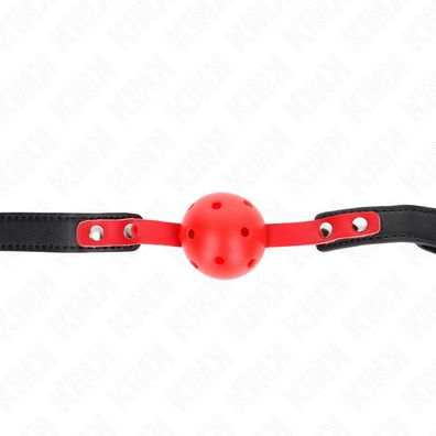 Kink Collar &amp; GAG Roter Hohlkugel-Knebel mit schwarzem Gurt