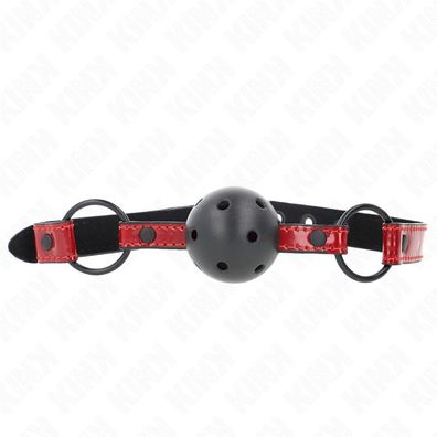 Kink Collar &amp; GAG Knebel-Set mit Kunstlederball und verstellbaren Riemen