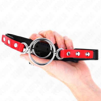 Kink Collar &amp; GAG Knebel mit mehreren O-Ringen rot