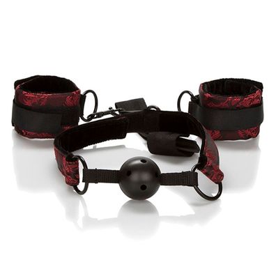 Calexotics Scandal Ballknebel mit Handschellen aus Silikon, 61 cm
