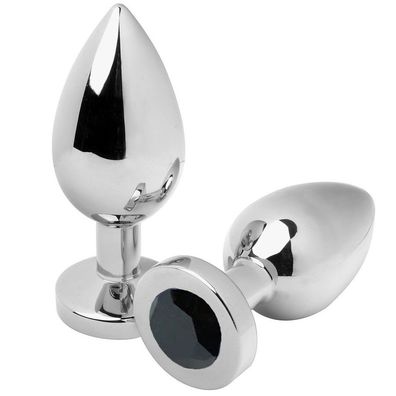 Metal Hard Analplug Diamant aus Stahl klein 5,71 cm schwarz