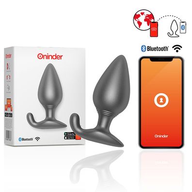 Oninder RIO Analplug Vibrator mit App-Steuerung, Schwarz