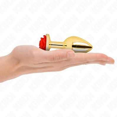 Kink Pleasure Plugs Analplug Gold Rose rot Größe M
