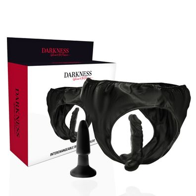 Darkness Sensations Höschen mit Plug und auswechselbarem Dildo