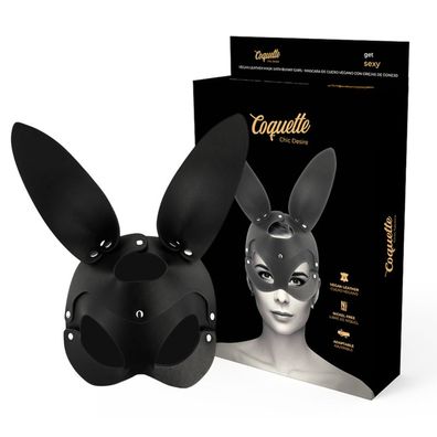 Coquette Accessories Ledermaske mit Hasenohren für Fetisch-Spiele