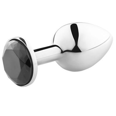 Secretplay Toys Analplug aus Aluminium mit Diamant-Deko, schwarz