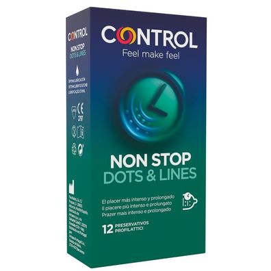 Control Condoms Kondome mit Noppen und Rillen und Verzögerungseffekt, 12 Stück