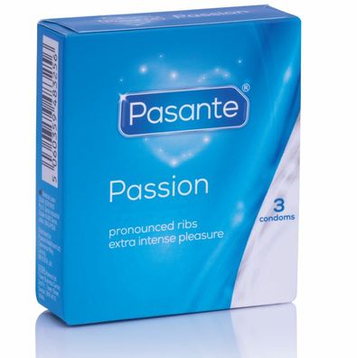 Pasante Gepunktete Kondome mit Rippenstruktur, 3 Stück